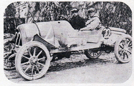 Ferrari at the wheel of his CMN for the 1919 Targa In this his first major 