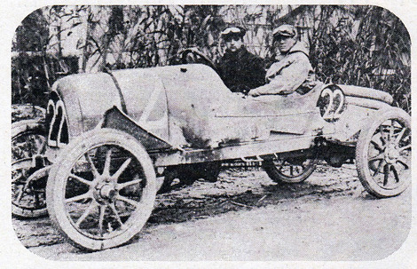 Ferrari at the wheel of his CMN for the 1919 Targa In this his first major